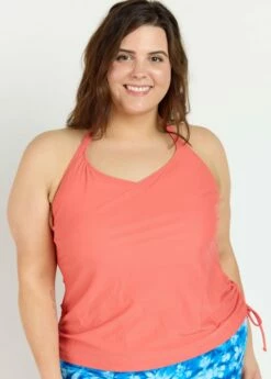 Plus Size Halter Maya Swim Top With Mid-Thigh Swim Shorts