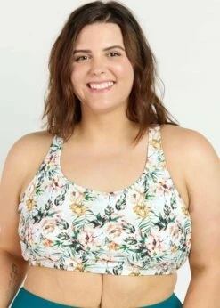 Plus Size Racerback Swim Bra With Capri Swim Leggings -Calypsa Sales 042822 calypsa 0783 1 modli cropped 557 6 2571 2824 1