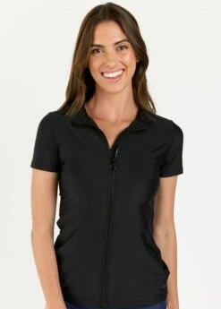 Full-Zip Adele Swim Top