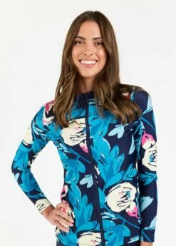 Full-Zip Nora Swim Top