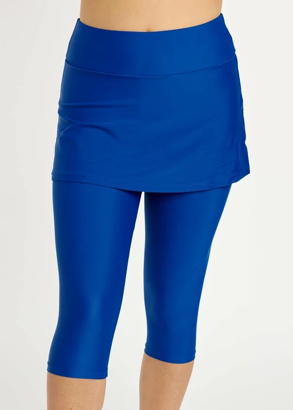 Half-Zip Nora Swim Top With Skirted Swim Capris 14 Half-Zip Nora Swim Top With Skirted Swim Capris - Image 12