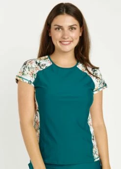 Loose Fit Adele Swim Top With Skirted Long Swim Leggings