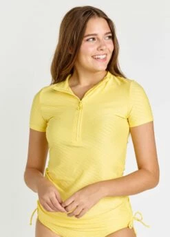 Half-Zip Adele Swim Top With Flowy Swim Skort -Calypsa Sales 082922 calypsa 0142 1 modli cropped 253 94 2180 2790