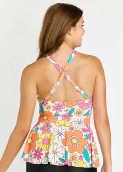 Scarlett Swim Top With Mid-Thigh Swim Shorts With Pockets -Calypsa Sales 082922 calypsa 0538 modli cropped 369 162 2258 2806