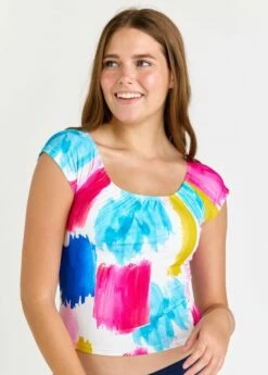 Zoey Crop Swim Top With Short Swim Skort 22 Zoey Crop Swim Top With Short Swim Skort -Calypsa Sales 082922 calypsa 0939 1 modli cropped 239 1 2118 2630