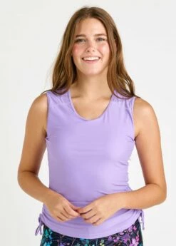 Closed Back Maya Swim Top With Long Swim Skort -Calypsa Sales 082922 calypsa 0994 modli cropped 739 219 1883 1820 2