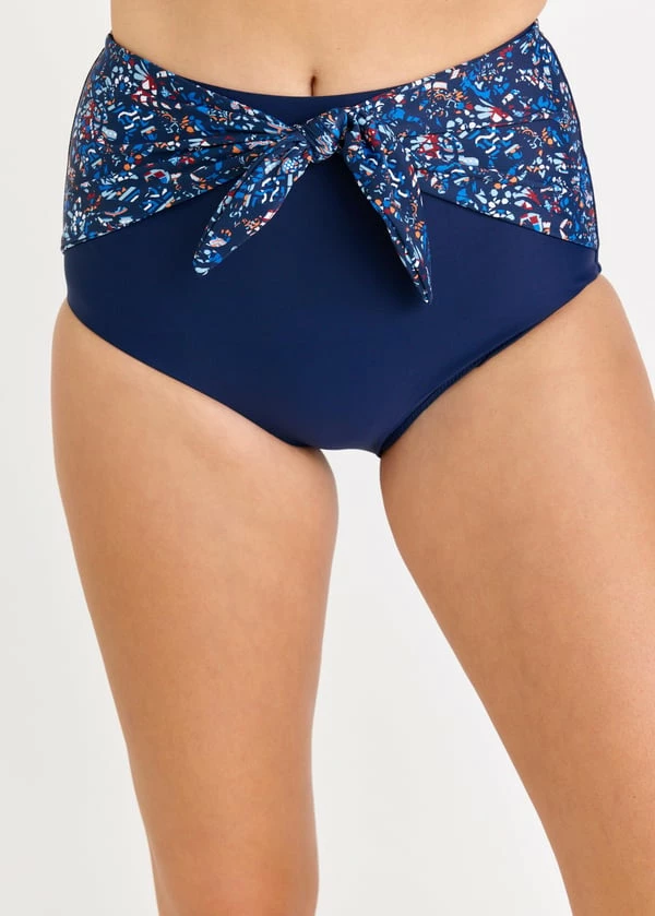 High Waisted Bikini Bottom With Front Tie 4 High Waisted Bikini Bottom With Front Tie - Image 3