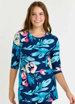 Gia Swim Tunic With Mid-Thigh Swim Shorts With Pockets