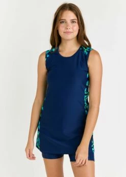 Serena Swim Tunic With Mid-Thigh Swim Shorts -Calypsa Sales 082922 calypsa 1524 modli cropped 0 3 2401 3363 1