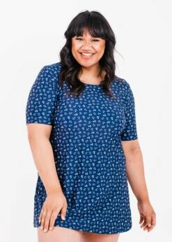 Plus Size Betty Swim Dress With Long Bike Swim Shorts -Calypsa Sales dsc 0785 2 modli cropped 989 777 2540 2947 5