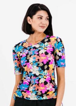 Plus Size Lena Swim Top With Above The Knee Board Shorts -Calypsa Sales dsc 3827 modli cropped 1002 797 2215 2493 11