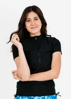 Half-Zip Adele Swim Top With Swim Shorts