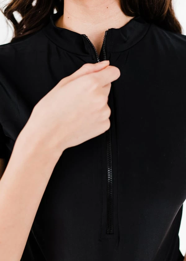 Half-Zip Adele Swim Top With Above The Knee Board Shorts 6 Half-Zip Adele Swim Top With Above The Knee Board Shorts - Image 4