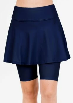 Midi Swim Skort -Calypsa Sales dsc 5510 navy modli cropped 424 2 2435 2816 3