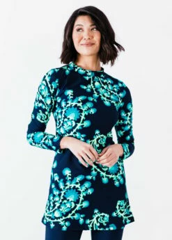 Jenna Swim Tunic With Mid-thigh Swim Shorts