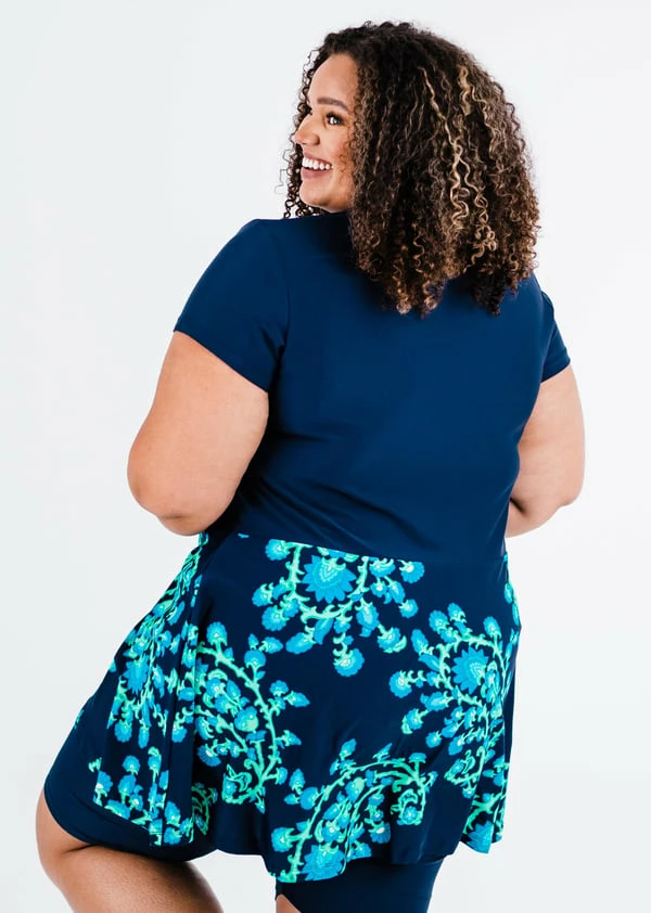 Plus Size Vintage Swim Dress With Long Bike Swim Shorts 6 Plus Size Vintage Swim Dress With Long Bike Swim Shorts - Image 4