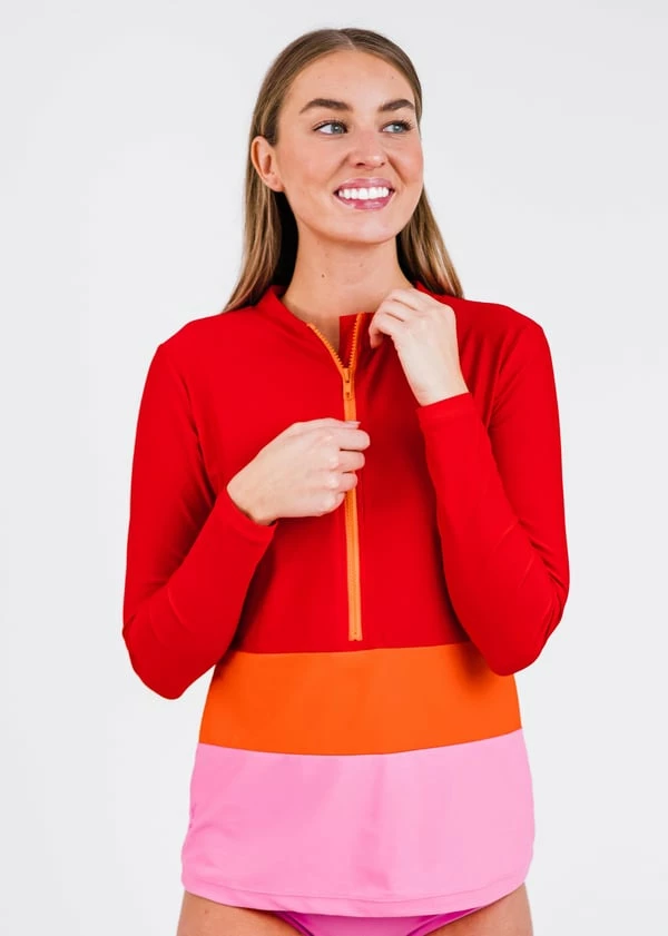 Half-Zip Wahoo Rash Guard With Hip-Hip Hooray Bikini Bottom 6 Half-Zip Wahoo Rash Guard With Hip-Hip Hooray Bikini Bottom - Image 4