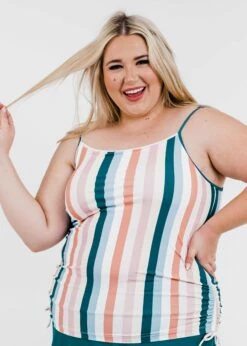 Plus Size Adjustable Strap Maya Swim Top With Skirted Swim Capris -Calypsa Sales edited 3326 modli cropped 790 580 2186 2533 1