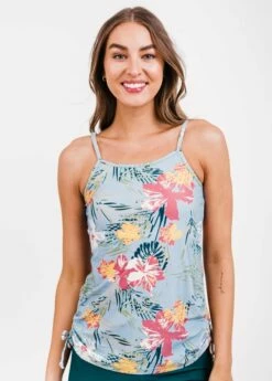 Adjustable Strap Maya Swim Top With Long Bike Swim Shorts