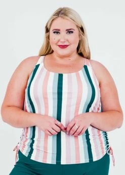 Plus Size Maya Swim Top With Removable Cups With Swim Shorts