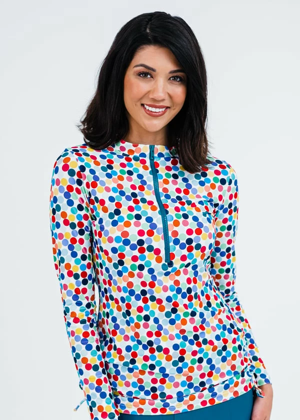 Half-Zip Nora Swim Top With Long Bike Swim Shorts 3 Half-Zip Nora Swim Top With Long Bike Swim Shorts