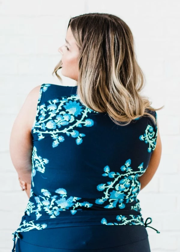 Plus Size Closed Back Maya Swim Top With Long Bike Swim Shorts 4 Plus Size Closed Back Maya Swim Top With Long Bike Swim Shorts - Image 2