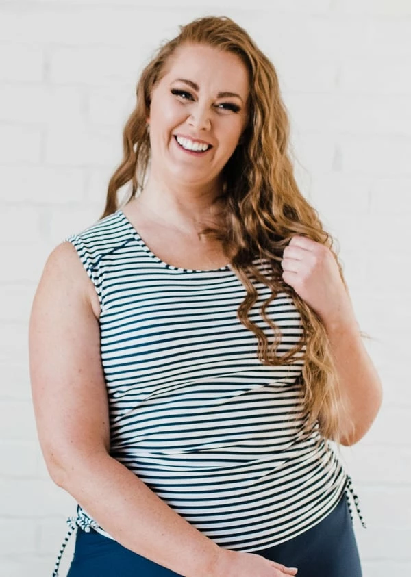 Plus Size Closed Back Maya Swim Top With Capri Swim Leggings 3 Plus Size Closed Back Maya Swim Top With Capri Swim Leggings