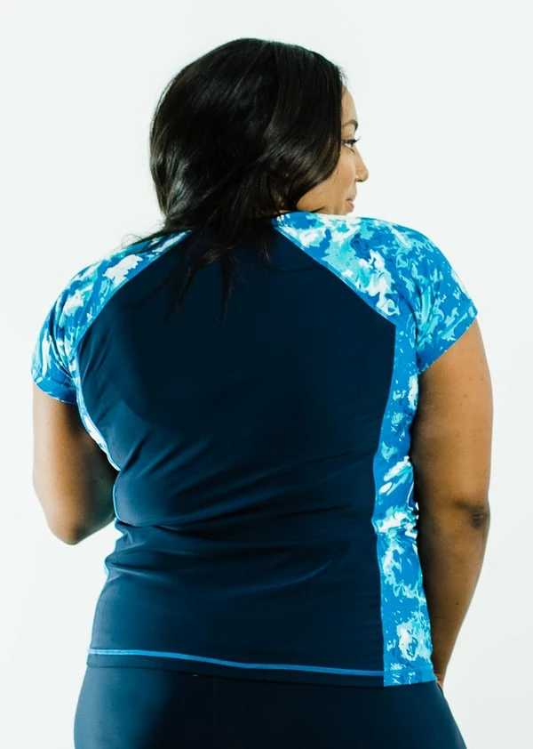 Plus Size Loose Fit Adele Swim Top With Long Bike Swim Shorts 5 Plus Size Loose Fit Adele Swim Top With Long Bike Swim Shorts - Image 3