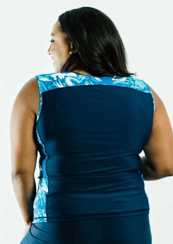 Plus Size Loose Fit Maya Swim Top With Long Bike Swim Shorts 6 Plus Size Loose Fit Maya Swim Top With Long Bike Swim Shorts - Image 4