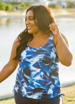 Plus Size Maya Swim Top With Long Bike Swim Shorts -Calypsa Sales final 6014 modli cropped 1454 1888 2739 3686