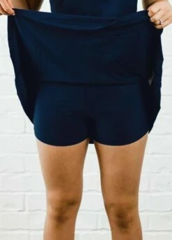 Loose Fit Maya Swim Top With Flowy Swim Skort -Calypsa Sales flowy swim skort backbody navy 1 modli cropped 8 13 984 1379 1