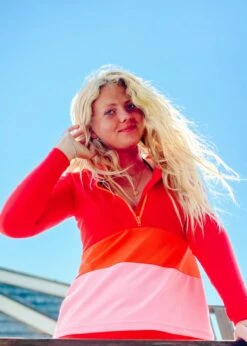 Half-Zip Wahoo Rash Guard With Hip-Hip Hooray Bikini Bottom 27 Half-Zip Wahoo Rash Guard With Hip-Hip Hooray Bikini Bottom -Calypsa Sales img 2039 modli cropped 457 305 2393 3014 1