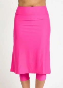 Closed Back Maya Swim Top With Long Swim Skort -Calypsa Sales lss front 2 1 modli cropped 66 0 589 730