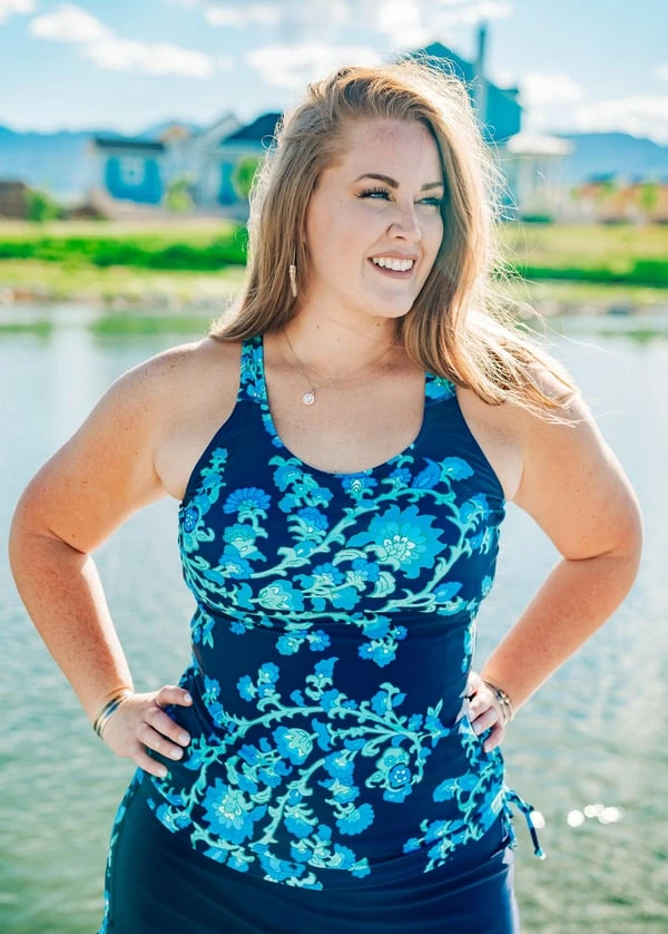 Plus Size Maya Tankini Swim Top With Flowy Swim Skort 8 Plus Size Maya Tankini Swim Top With Flowy Swim Skort - Image 6