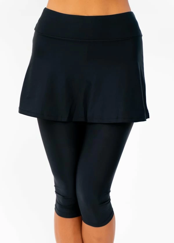 Half-Zip Nora Swim Top With Skirted Swim Capris 13 Half-Zip Nora Swim Top With Skirted Swim Capris - Image 11