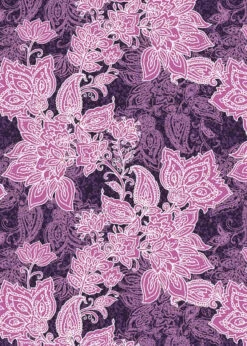 Plus Size Loose Fit Adele Swim Top With Midi Swim Skort -Calypsa Sales purple paisley 01 100000045246 1